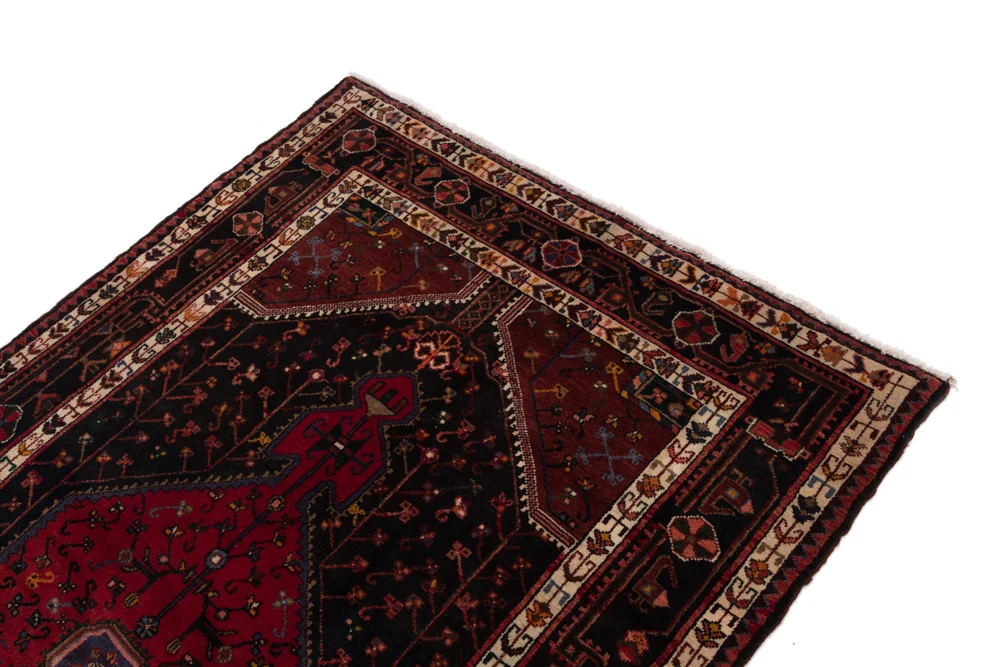 Persisk teppe - Nomadisk - 225 x 145 cm - mørk rød