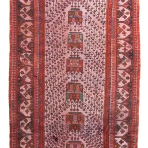 Persisk teppe - Nomadisk - 285 x 150 cm - lys rød