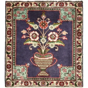 Persisk teppe - Nomadisk - 60 x 54 cm - flerfarget