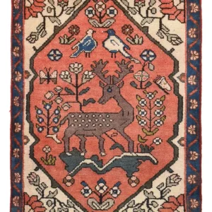 Persisk teppe - Nomadisk - 92 x 67 cm - lys rød