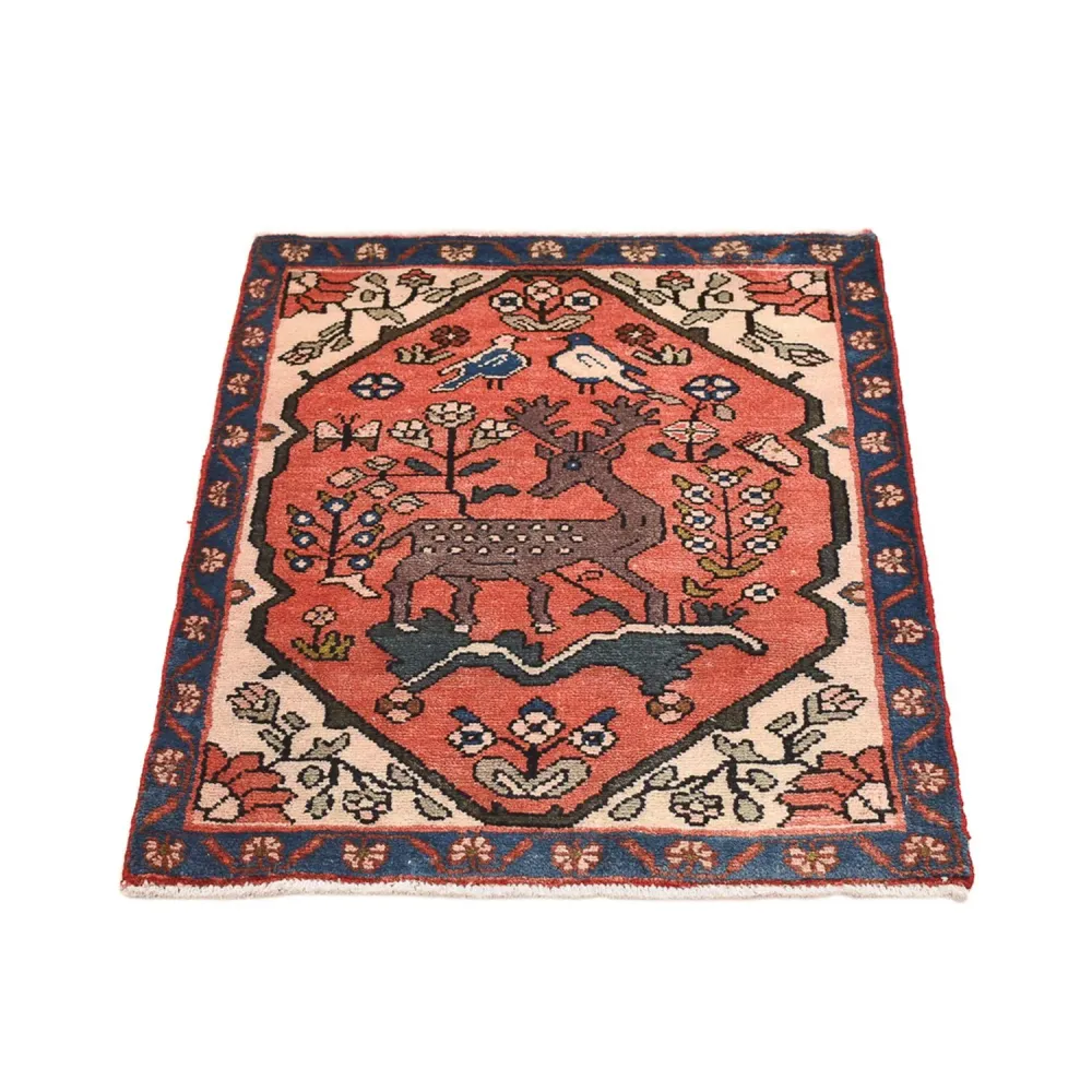 Persisk teppe - Nomadisk - 92 x 67 cm - lys rød