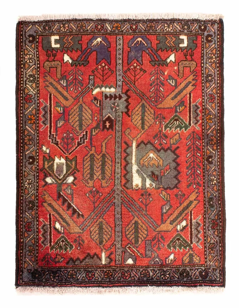 Persisk teppe - Nomadisk - 99 x 82 cm - mørk rød