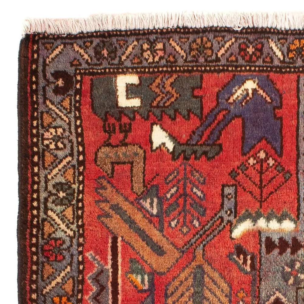 Persisk teppe - Nomadisk - 99 x 82 cm - mørk rød
