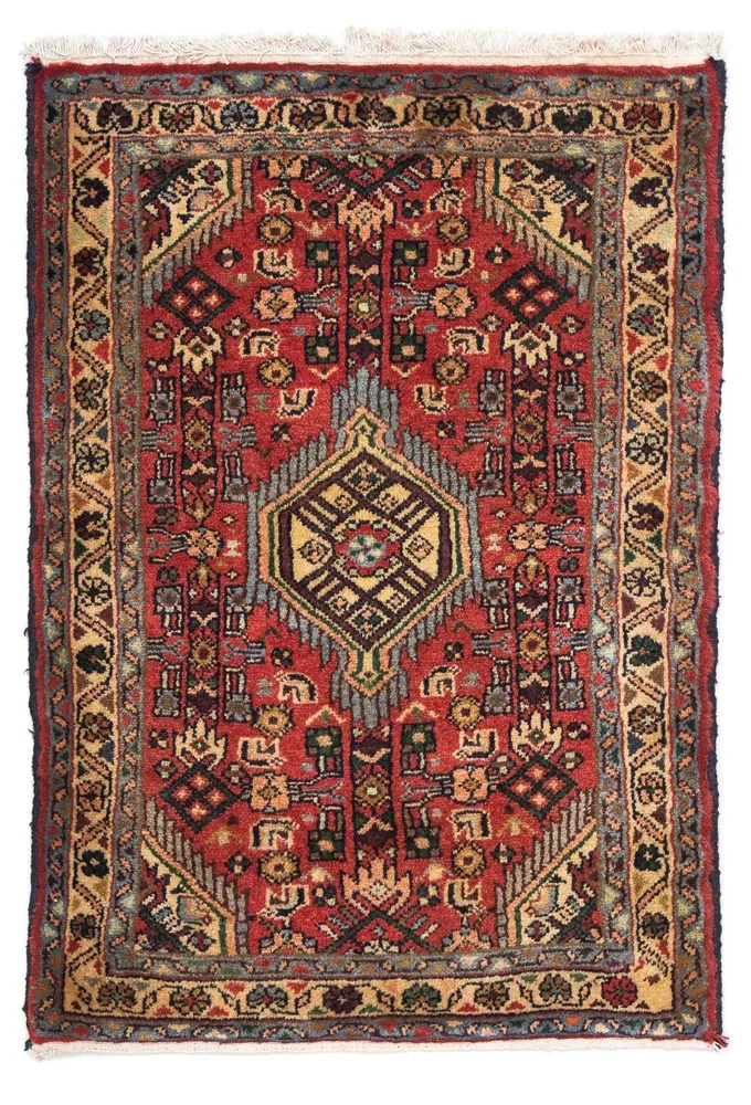 Persisk teppe - Nomadisk - 87 x 62 cm - mørk rød
