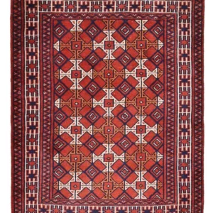 Persisk teppe - Nomadisk - 92 x 70 cm - mørk rød