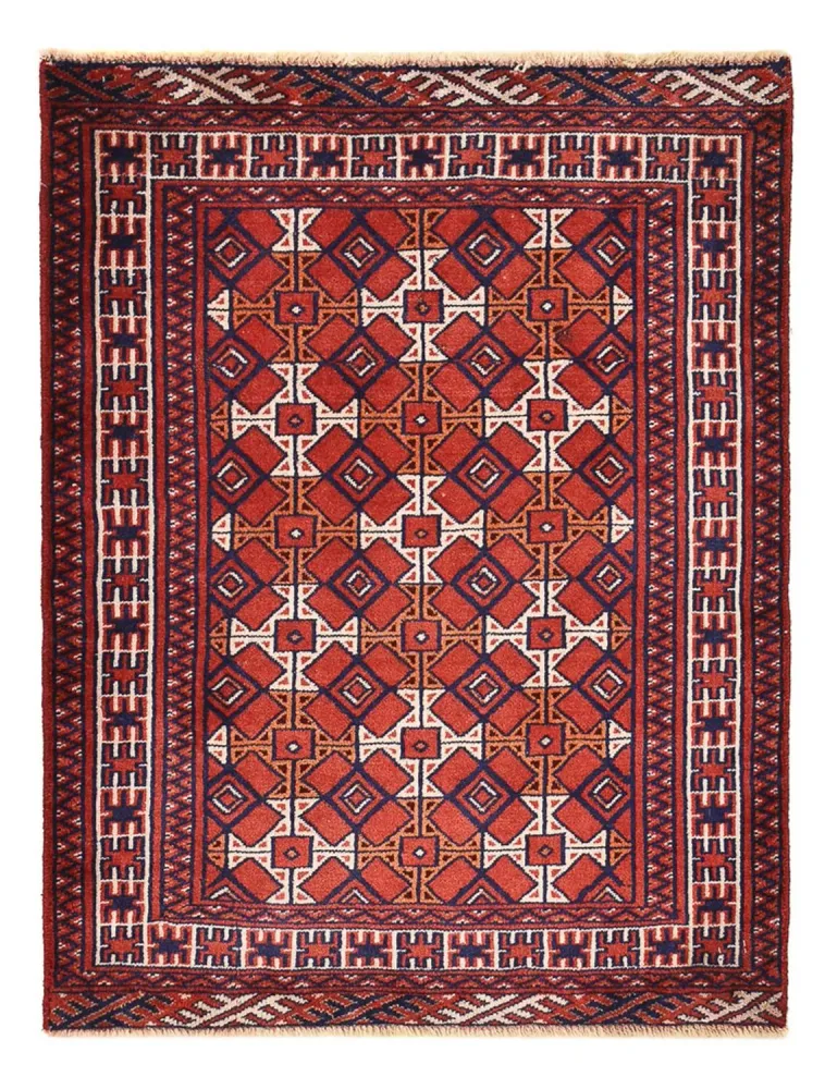 Persisk teppe - Nomadisk - 92 x 70 cm - mørk rød