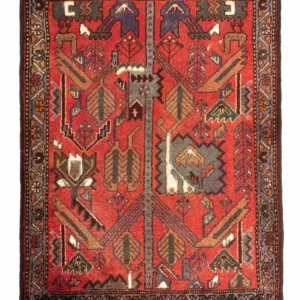 Persisk teppe - Nomadisk - 99 x 82 cm - mørk rød