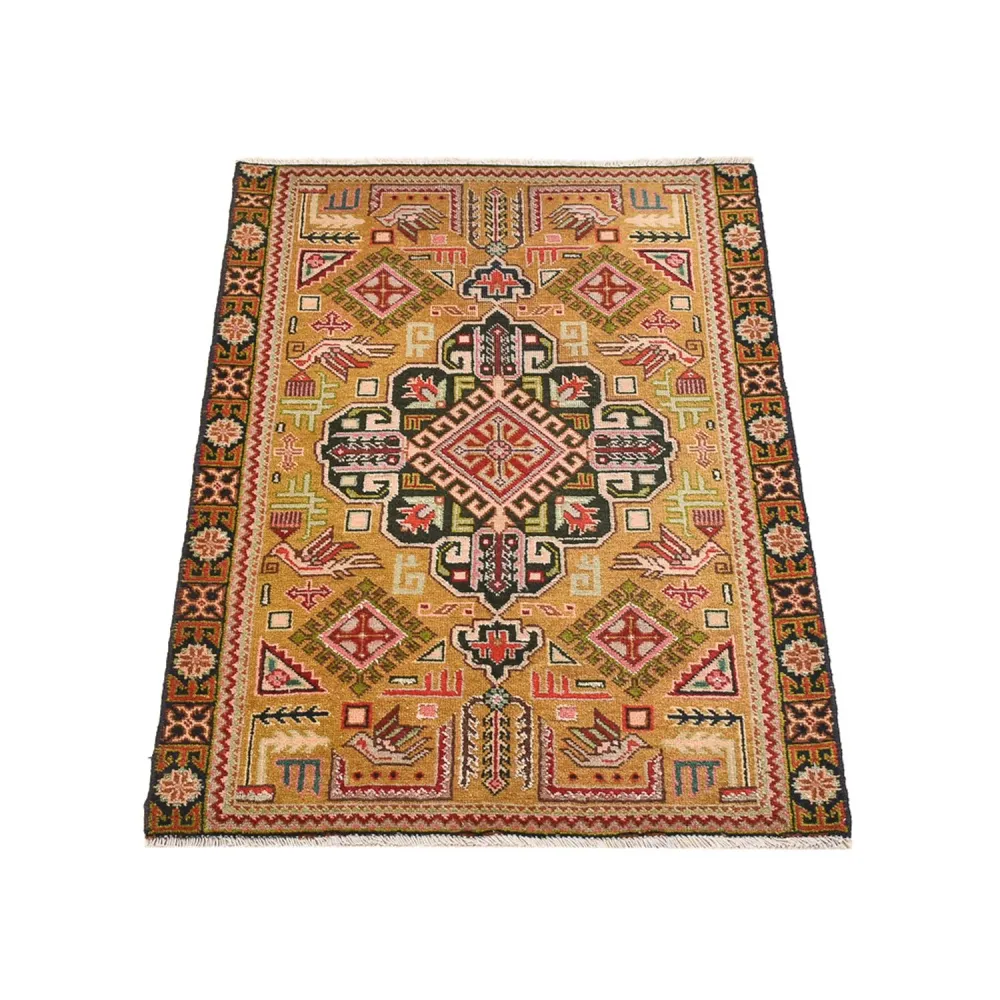 Persisk teppe - Nomadisk - 82 x 53 cm - olivengrønn