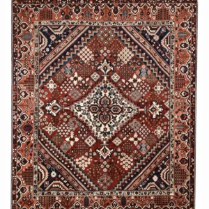Persisk teppe - Nomadisk spesiell form - 369 x 312 cm - mørk rød