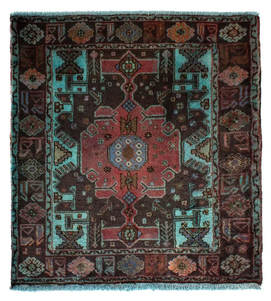 Persisk teppe - Nomadisk square - 108 x 101 cm - flerfarget