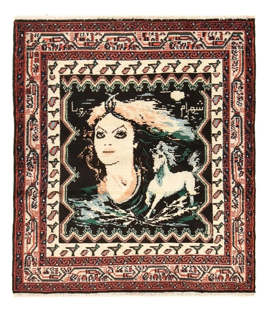 Persisk teppe - Nomadisk square - 118 x 101 cm - flerfarget