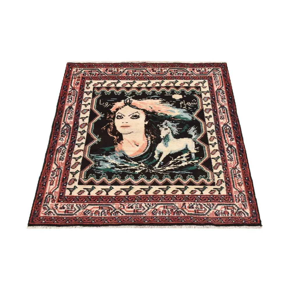 Persisk teppe - Nomadisk square - 118 x 101 cm - flerfarget