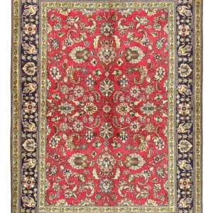 Persisk teppe - Tabriz - 198 x 142 cm - rød