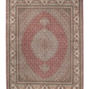 Persisk teppe - Tabriz - 210 x 152 cm - lys rød