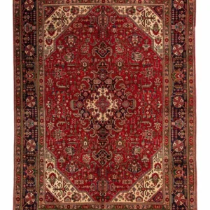 Persisk teppe - Tabriz - 295 x 195 cm - mørk rød