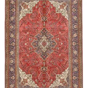 Persisk teppe - Tabriz - 295 x 198 cm - rød