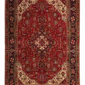 Persisk teppe - Tabriz - 297 x 195 cm - mørk rød