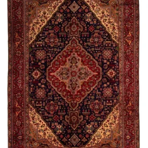 Persisk teppe - Tabriz - 297 x 197 cm - mørkeblå