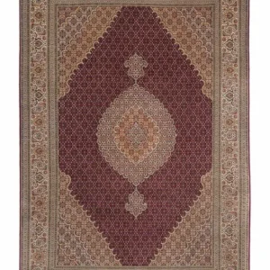 Persisk teppe - Tabriz - 300 x 200 cm - mørk rød