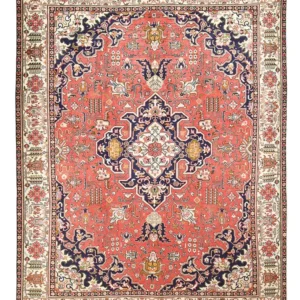 Persisk teppe - Tabriz - 335 x 257 cm - lys rød