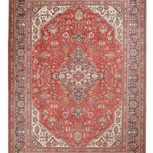 Persisk teppe - Tabriz - 339 x 244 cm - rød