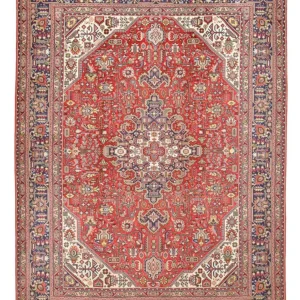 Persisk teppe - Tabriz - 339 x 248 cm - rød