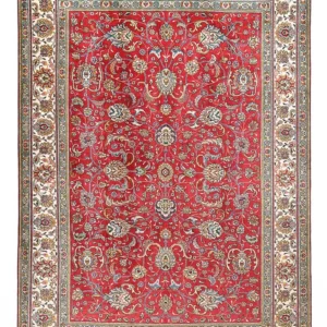 Persisk teppe - Tabriz - 342 x 240 cm - rød