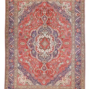 Persisk teppe - Tabriz - 342 x 248 cm - rød