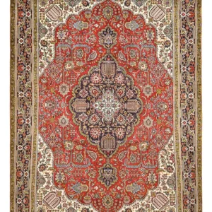 Persisk teppe - Tabriz - 347 x 242 cm - lys rød