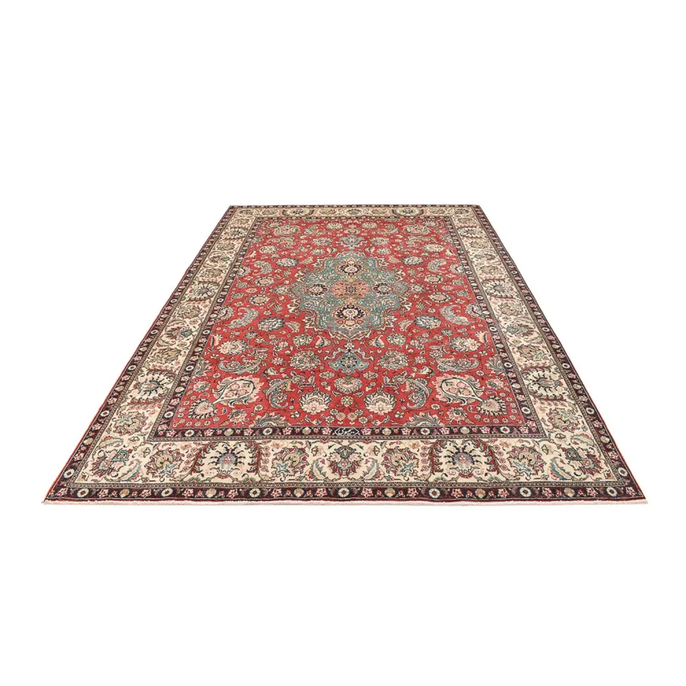 Persisk teppe - Tabriz - 347 x 246 cm - lys rød