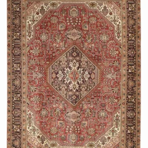 Persisk teppe - Tabriz - 348 x 245 cm - lys rød