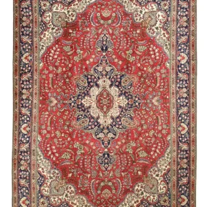 Persisk teppe - Tabriz - 363 x 257 cm - rød