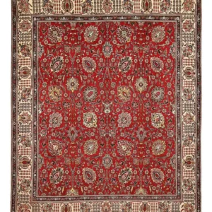 Persisk teppe - Tabriz - 374 x 295 cm - rød