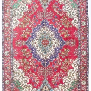 Persisk teppe - Tabriz - 377 x 277 cm - rød