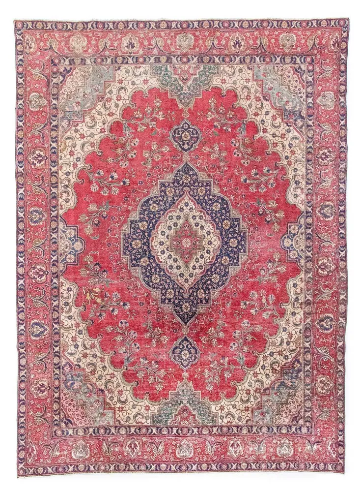 Persisk teppe - Tabriz - 377 x 281 cm - rød