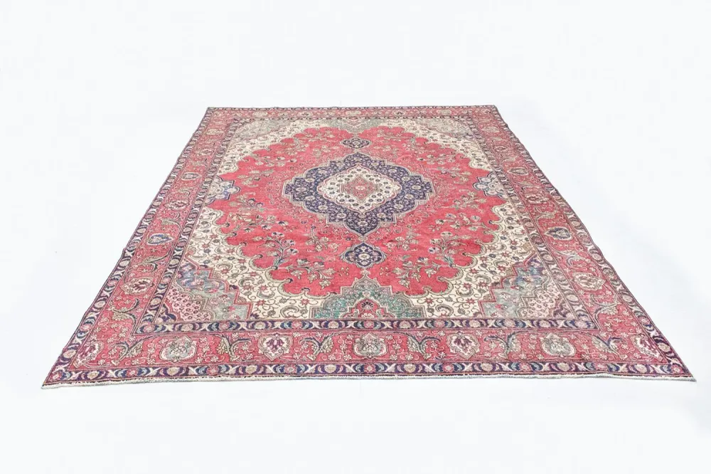 Persisk teppe - Tabriz - 377 x 281 cm - rød