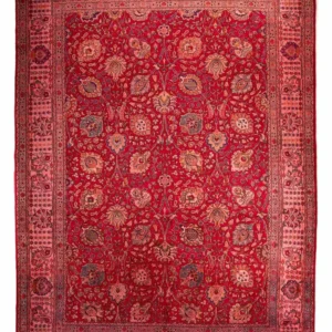 Persisk teppe - Tabriz - 380 x 300 cm - mørk rød