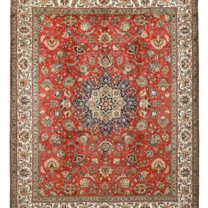 Persisk teppe - Tabriz - 395 x 308 cm - rød