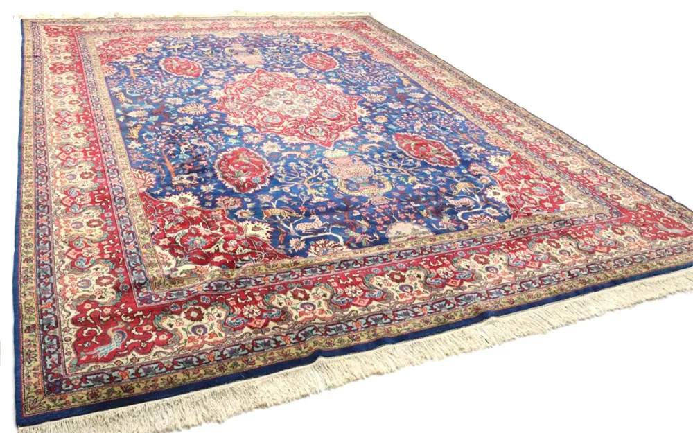 Persisk teppe - Tabriz - 457 x 344 cm - blå