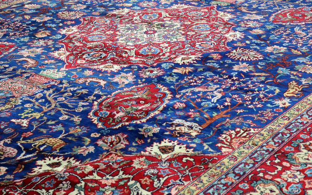 Persisk teppe - Tabriz - 457 x 344 cm - blå