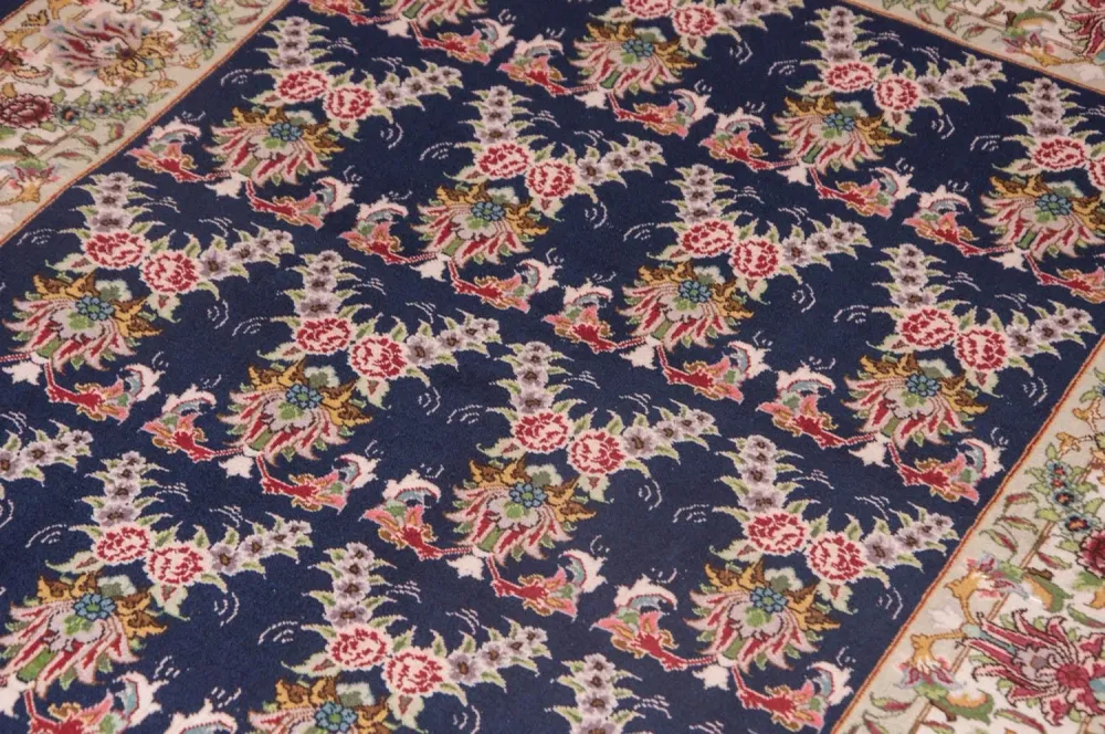 Persisk teppe - Tabriz - Royal - 137 x 103 cm - mørkeblå
