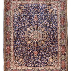Persisk teppe - Tabriz - Royal - 387 x 297 cm - mørkeblå