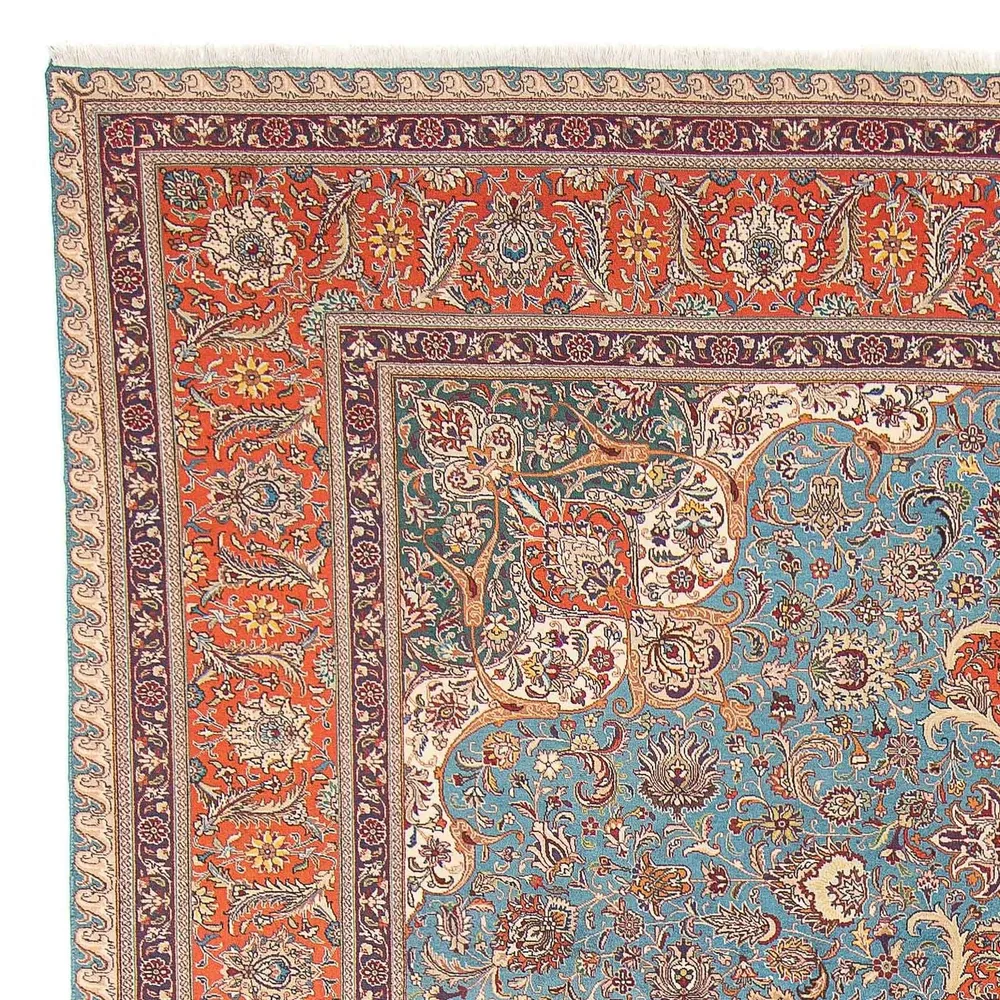 Persisk teppe - Tabriz - Royal - 395 x 304 cm - lyseblå