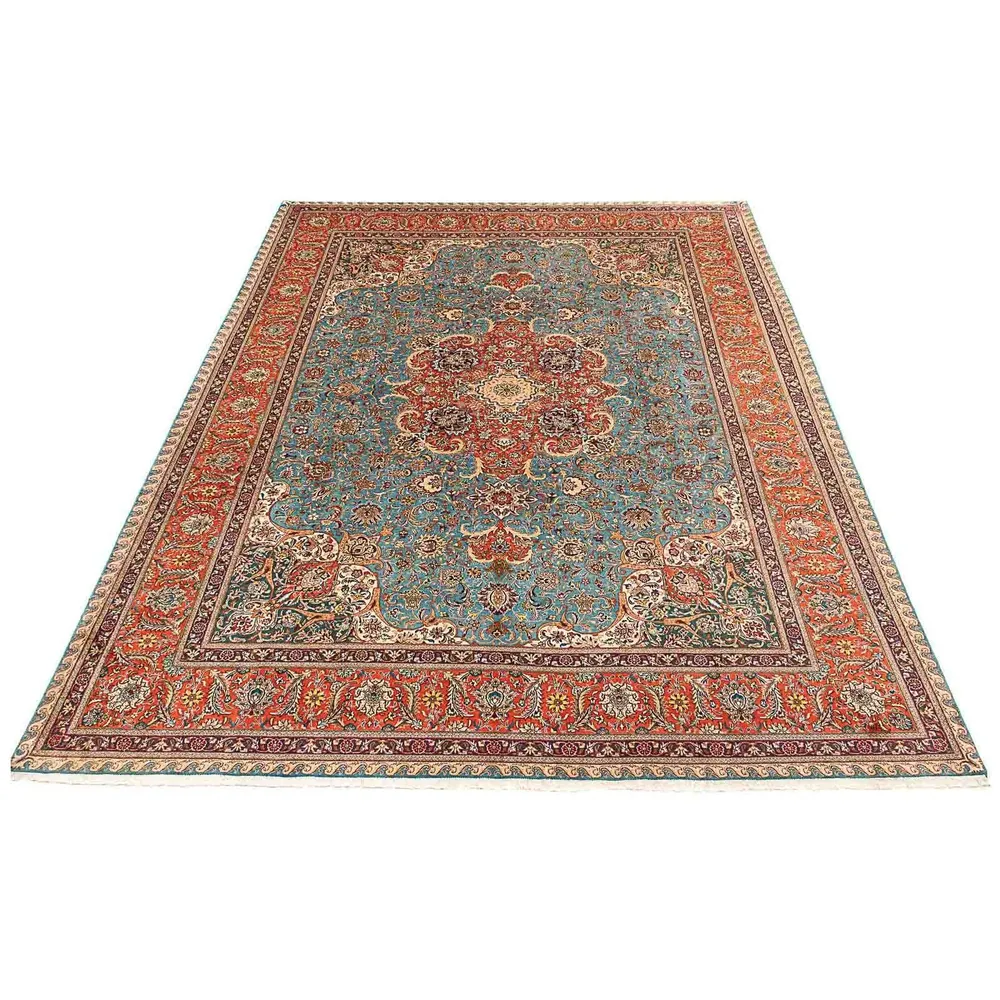 Persisk teppe - Tabriz - Royal - 395 x 304 cm - lyseblå