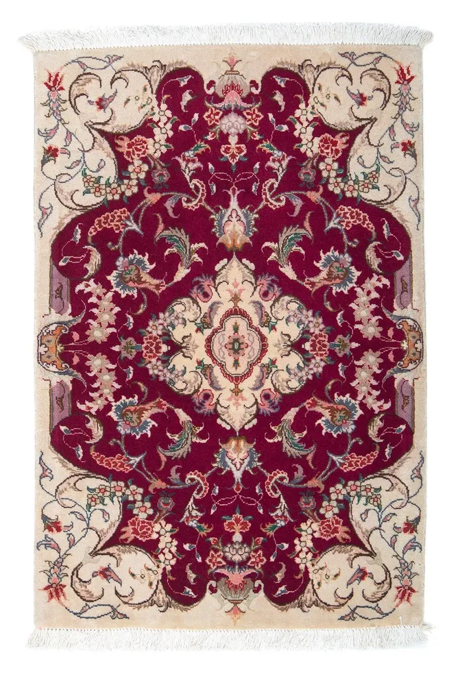 Persisk teppe - Tabriz - Royal - 90 x 60 cm - mørk rød