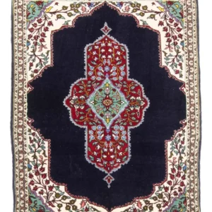 Persisk teppe - Tabriz - Royal - 96 x 76 cm - mørkeblå