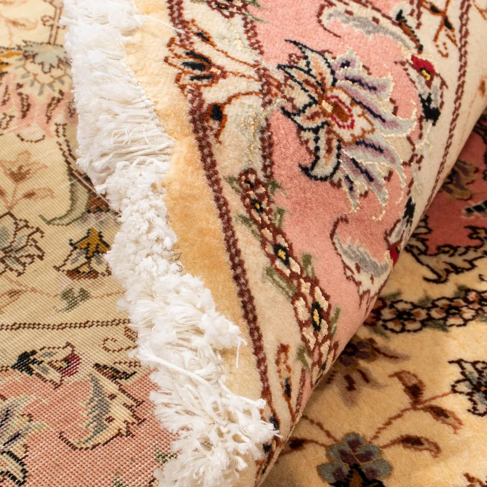 Persisk teppe - Tabriz - Royal rundt - 150 x 150 cm - lysebrun