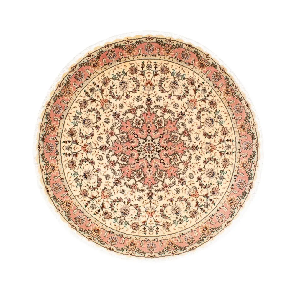 Persisk teppe - Tabriz - Royal rundt - 150 x 150 cm - beige