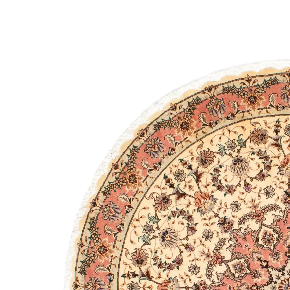 Persisk teppe - Tabriz - Royal rundt - 150 x 150 cm - beige