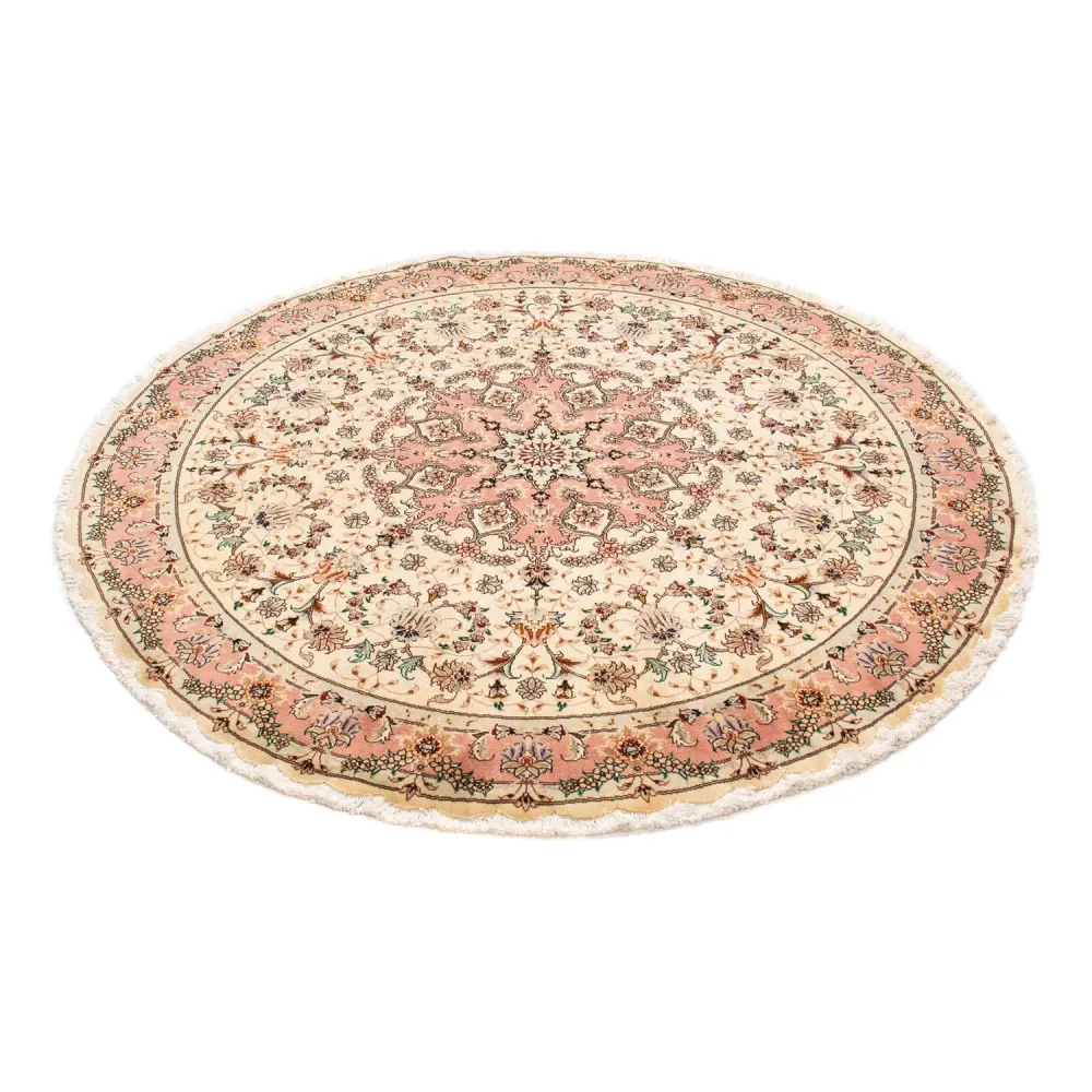 Persisk teppe - Tabriz - Royal rundt - 150 x 150 cm - beige